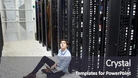  Presentation with floor - PPT layouts consisting of gpu - young man with laptop sitting background and a  colored foreground