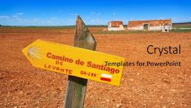  Presentation with way - Amazing presentation theme having gr - camino de santiago levante sign backdrop and a gold colored foreground
