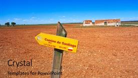  Presentation with way - Presentation consisting of gr - camino de santiago levante sign background and a gold colored foreground