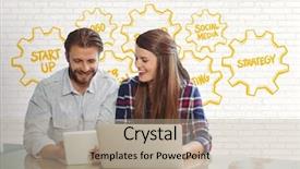  Presentation with composite - Beautiful theme featuring gr - digital composite of happy business backdrop and a mint green colored foreground