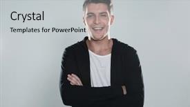  Presentation with smart - Slides with gr - portrait of a smart young background and a light gray colored foreground