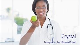  Presentation with female - Slide set with elegant and complicated hand watch background and a light gray colored foreground