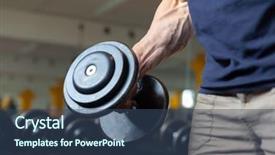  Presentation with strong as a rock - Cool new PPT layouts with grab - image of a strong fit backdrop and a  colored foreground