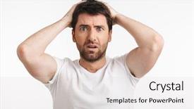  Presentation with head - Cool new PPT theme with grab - image of muscular man 30s backdrop and a lemonade colored foreground