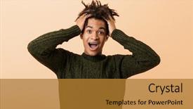  Presentation with african american religion - Audience pleasing slide deck consisting of grab - portrait of excited african american backdrop and a gold colored foreground