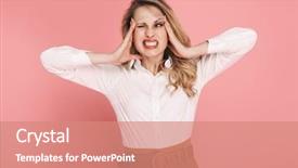  Presentation with red carpet retro style - Slide set featuring grab - portrait of pretty blond woman background and a coral colored foreground