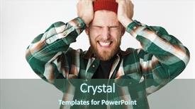  Presentation with stressed - PPT theme with grab - portrait of stressed man wearing background and a ocean colored foreground