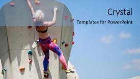  Presentation with rock climbing - Slide deck having grab bag - photo from back of young background and a light blue colored foreground