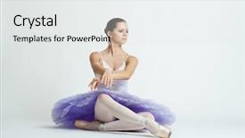  Presentation with crucifixion crown purple - Beautiful theme featuring graceful ballet dancer with purple backdrop and a white colored foreground