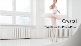  Presentation with dance - PPT theme having gracefull ballerina in a dance background and a  colored foreground
