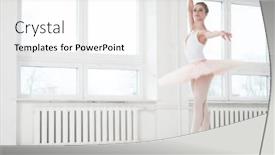  Presentation with ballerina - Slides enhanced with gracefull ballerina in a dance studio background and a white colored foreground
