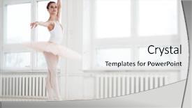 Presentation with dance - Slide deck consisting of gracefull ballerina in a dance background and a  colored foreground