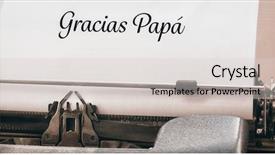  Presentation with papa noel - Colorful PPT theme enhanced with gracias papa written on paper backdrop and a light gray colored foreground