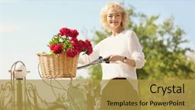  Presentation with middle ages - PPT layouts enhanced with graciousness - beautiful middle aged woman background and a  colored foreground