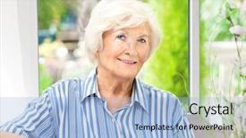  Presentation with winter - Slide deck with graciousness - beautiful senior woman sitting background and a  colored foreground