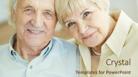  Presentation with senior couple - Slide set with graciousness - portrait of senior couple looking background and a soft green colored foreground