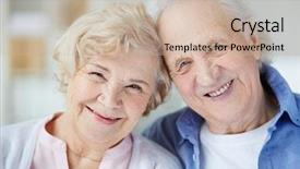  Presentation with active seniors senior couple - Beautiful PPT theme featuring graciousness - portrait of senior couple looking backdrop and a soft green colored foreground