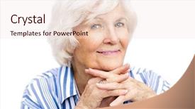  Presentation with okra or lady s finger - Slide deck with graciousness - senior lady looking relaxed background and a lemonade colored foreground