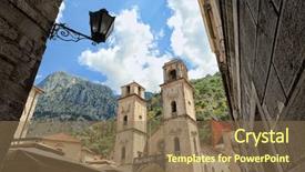  Presentation with kotor montenegro - Colorful presentation design enhanced with grad - cathedral of st tryphon backdrop and a violet colored foreground