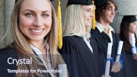  Presentation with blue eyes technology close up - Audience pleasing PPT theme consisting of grad - close-up of a beautiful graduate backdrop and a  colored foreground