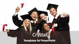  Presentation with multi ethnic group - Amazing slide deck having grad - multi ethnic group of graduated backdrop and a tawny brown colored foreground