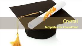  Presentation with diploma - Cool new presentation with grad hat and diploma isolated backdrop and a tawny brown colored foreground