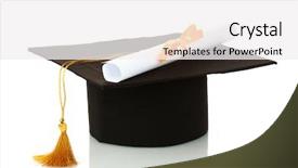  Presentation with diploma - Colorful PPT theme enhanced with grad hat and diploma isolated backdrop and a white colored foreground