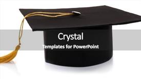  Presentation with art white gray grey - Audience pleasing PPT layouts consisting of grad hat isolated on white backdrop and a dark gray colored foreground