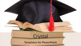  Presentation with books - Presentation featuring grad hat with books isolated background and a  colored foreground