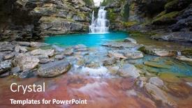  Presentation with river valley - Slide set featuring gradas de soaso in arazas river ordesa valley pyrenees huesca aragon spain background and a violet colored foreground