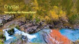  Presentation with river valley - Audience pleasing PPT theme consisting of gradas-de-soaso-in-arazas backdrop and a tawny brown colored foreground