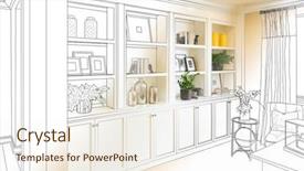  Presentation with design ergonomics - Audience pleasing presentation consisting of gradation - custom built-in shelves and cabinets backdrop and a sky blue colored foreground