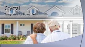  Presentation with photograph - Slide set with gradation - senior couple looking at new background and a  colored foreground