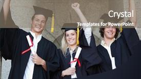  Presentation with diploma - Theme with graddiploma - graduates holding their diploma while background and a gray colored foreground