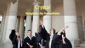  Presentation with sky - Colorful presentation theme enhanced with graddiploma - graduates throwing their hats backdrop and a  colored foreground