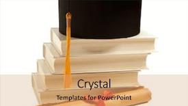  Presentation with diploma - Slides enhanced with graddiploma - graduation hat book and diploma background and a coral colored foreground