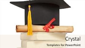  Presentation with diploma - Colorful slide set enhanced with graddiploma - graduation hat book and diploma backdrop and a lemonade colored foreground