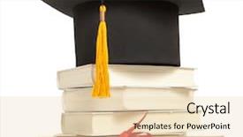  Presentation with diploma - Theme consisting of graddiploma - graduation hat book and diploma background and a lemonade colored foreground