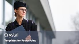  Presentation with happy image - Slides with graddiploma - pretty young woman celebrating joyfully background and a ocean colored foreground