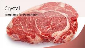  Presentation with free steak - Slide set consisting of grade 1 - fresh raw beef steak isolated background and a lemonade colored foreground