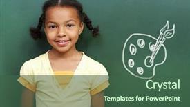  Presentation with pastel cute - Presentation theme having grade 1 - portrait of cute girl background and a ocean colored foreground