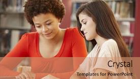  Presentation with students working in groups - Beautiful PPT theme featuring grade 2 - 2 students working together backdrop and a coral colored foreground