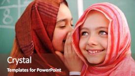  Presentation with arabic children - Amazing slide deck having grade 2 - cute lovely arabic school children backdrop and a tawny brown colored foreground