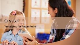  Presentation with elementary school - Amazing theme having grade 2 - elementary school pupil and teacher backdrop and a  colored foreground