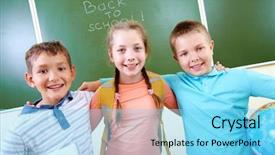  Presentation with full length portrait two men women brown sweater - Presentation theme with grade 2 - portrait of lovely girl background and a light blue colored foreground