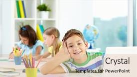  Presentation with workplace - Audience pleasing PPT layouts consisting of grade 2 - portrait of smart lad backdrop and a lemonade colored foreground