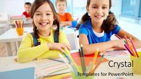  Presentation with workplace - Beautiful slides featuring beautiful muslim arabian girl backdrop and a lemonade colored foreground