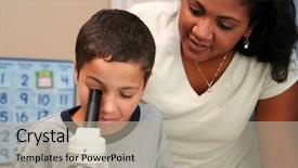  Presentation with elementary - PPT theme having grade 6 - child at an elementary school background and a mint green colored foreground