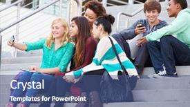  Presentation with high school students - Audience pleasing presentation design consisting of grade 6 - group of high school students backdrop and a  colored foreground