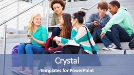  Presentation with high school students - Presentation design enhanced with grade 6 - group of high school students background and a ocean colored foreground